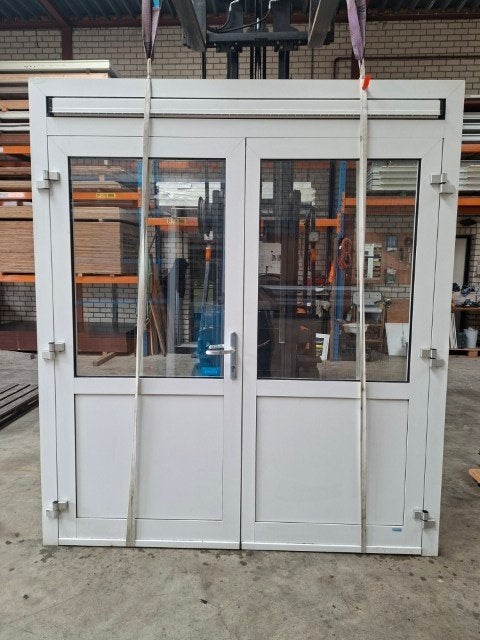 aluminium dubbele openslaande deur 206x237,5 cm, tuindeur, Ophalen, Gebruikt, Buitendeur, Glas