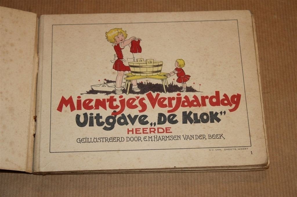 Vintage Prentenboekje Mientje\'s Verjaardag [ca. 1930], Ophalen of Verzenden, Gelezen
