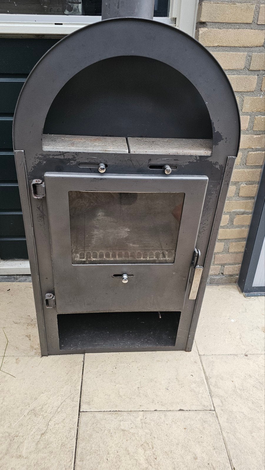 Houtkachel met extra pijpen, Ophalen of Verzenden, Gebruikt, Vrijstaande haard, Houthaard