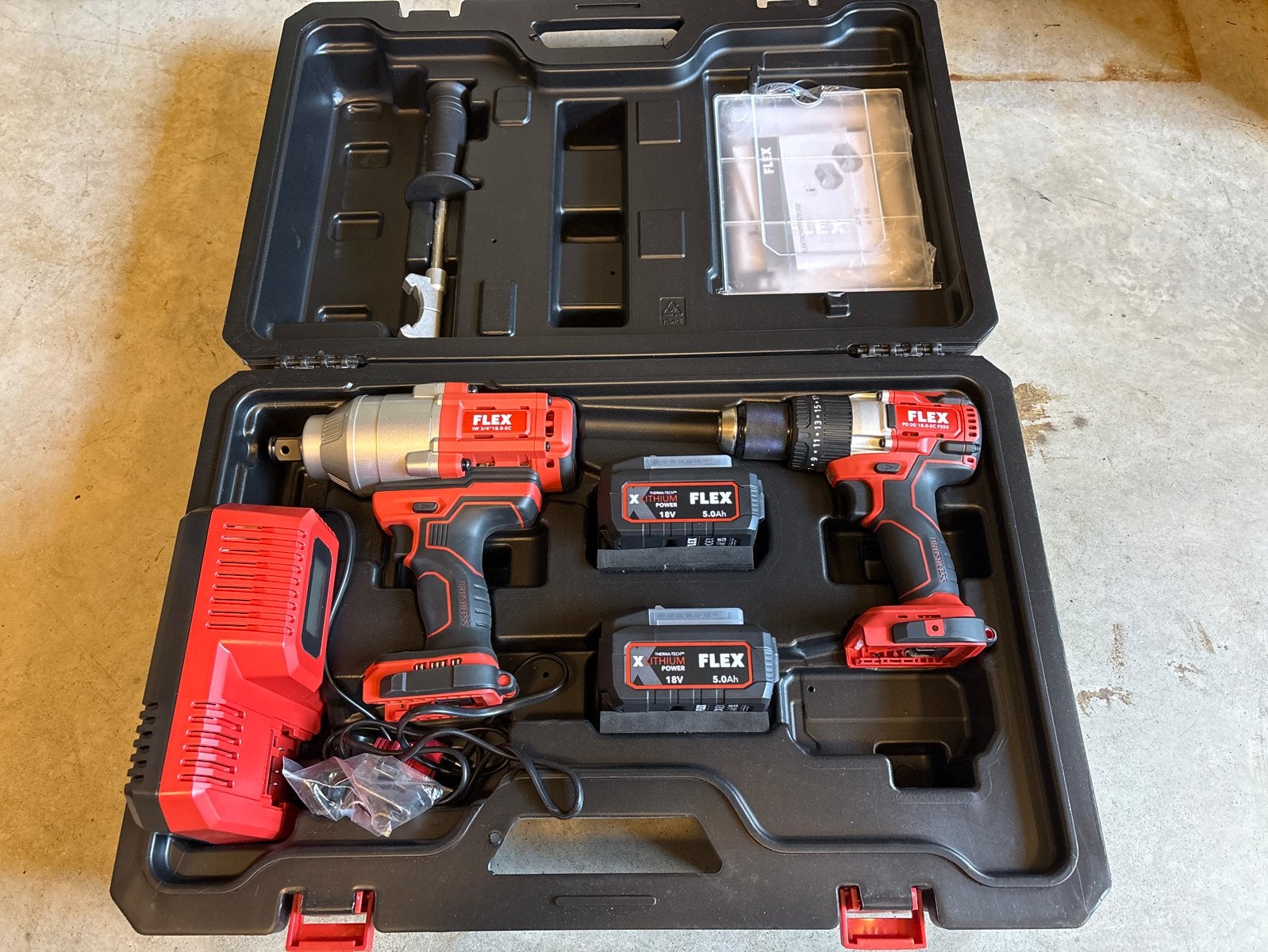 Nieuwe Flex Accu-slagboormachine & Slagschroevendraaier Set, Ophalen, 600 watt of meer, Nieuw, Boor- en Schroefmachine