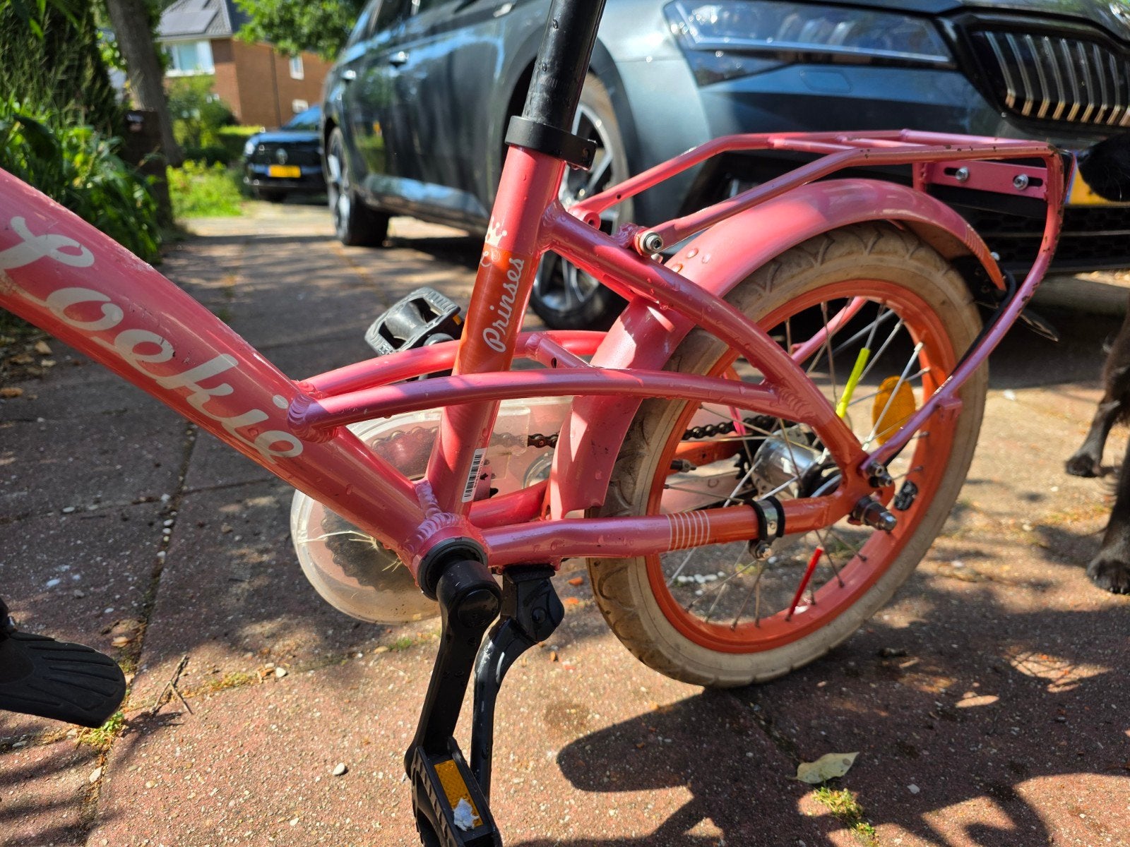 Roze Lookie kinderfiets met mandje - 16 inch, Ophalen of Verzenden, Gebruikt, 16 tot 20 inch