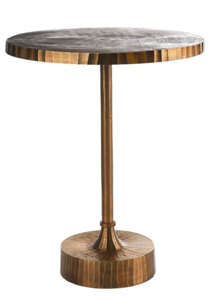 Polspotten antique brass design tafel nieuw, Ophalen of Verzenden, Zo goed als nieuw, Rond, 50 tot 100 cm