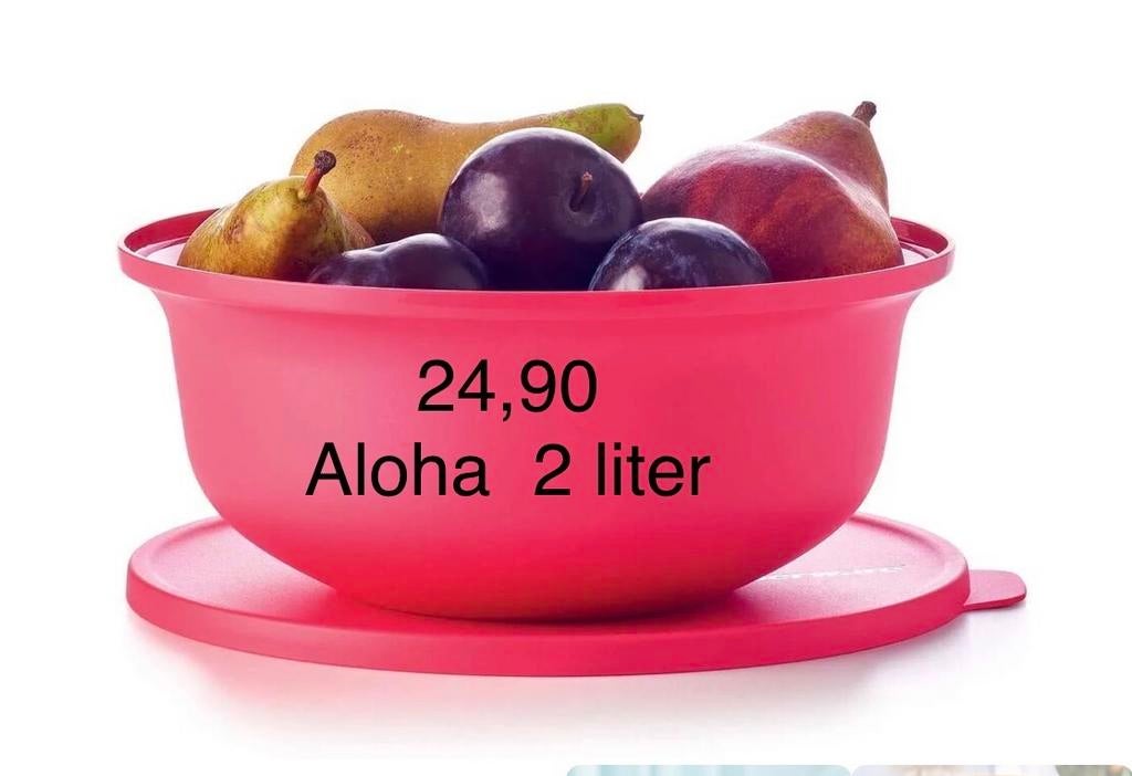Tupperware Aloha kom 2 liter - Nieuw, Huis en Inrichting, Keuken | Tupperware, Ophalen of Verzenden, Nieuw, Rood, Bak of Kom