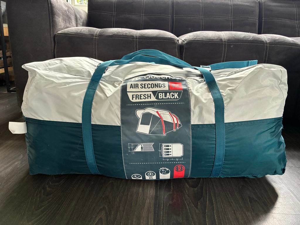 Decathlon Quechua Air Seconds 4.1 Fresh & Black tent, Caravans en Kamperen, Ophalen, Zo goed als nieuw, Tot en met 4