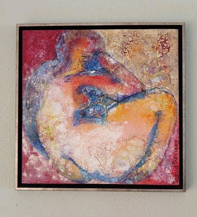 Abstract Kunstwerk van Ingrid Piessens - origineel, Ophalen of Verzenden