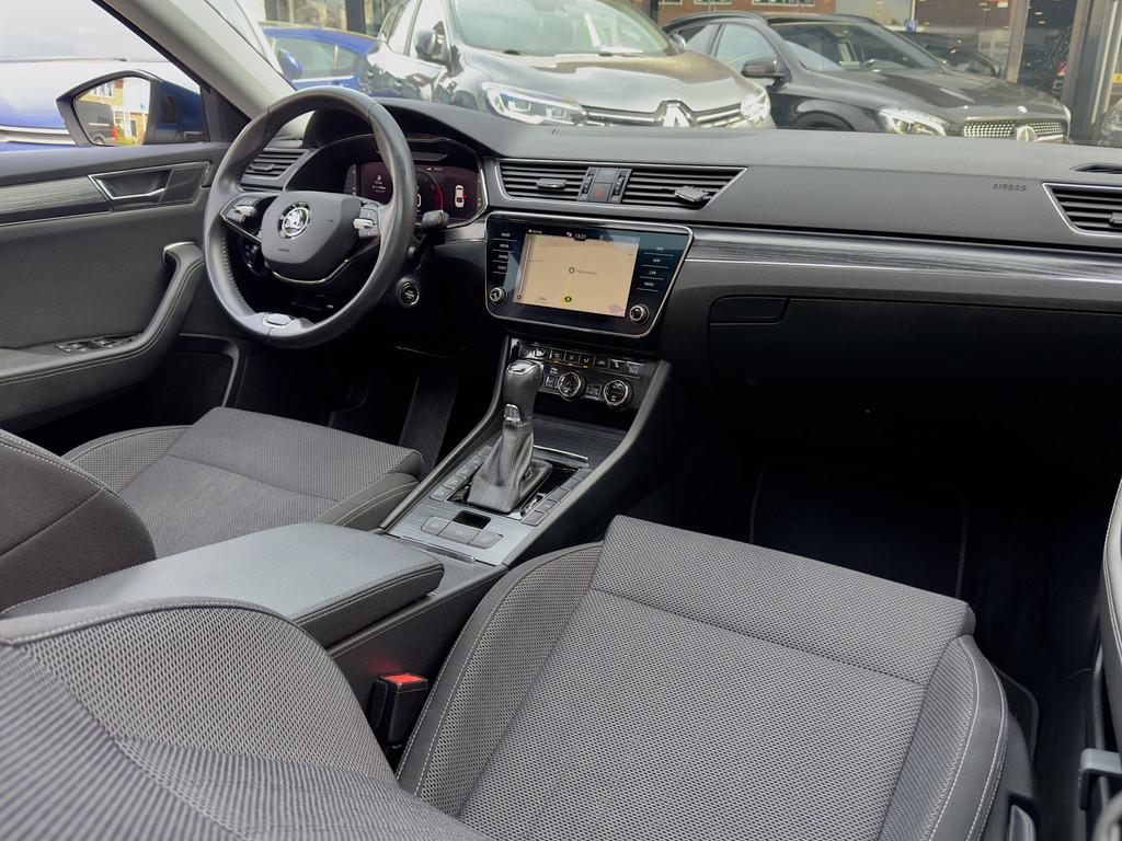 Skoda Superb 1.4 TSI iV AUT6 EDITION PLUS PANODAK LEDER NAVI, Auto's, Skoda, Gebruikt, Euro 6, Blauw, Leder en Stof