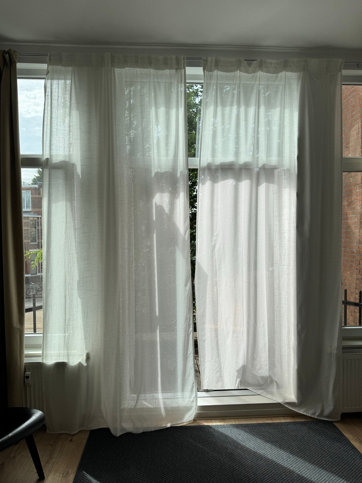 Curtain set: blackout and light-filtering, Ophalen, 100 tot 150 cm, 200 cm of meer, Wit