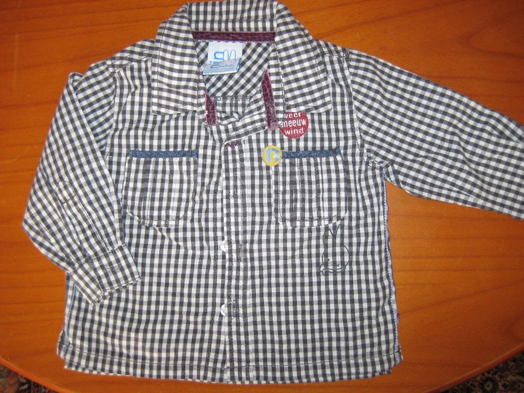 Geruit hemd, 74, Nijntje, Kinderen en Baby's, Babykleding | Maat 74, Ophalen of Verzenden, Zo goed als nieuw, Jongetje, Overhemdje of Bloesje