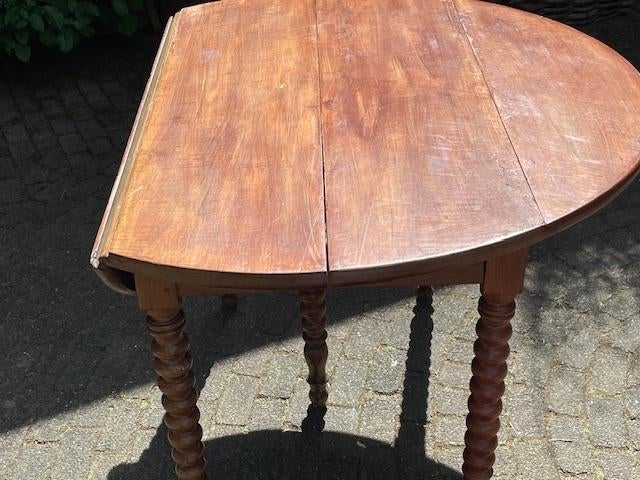 Ronde inklapbare houten tafel, 110 cm, Huis en Inrichting, Tafels | Eettafels, Ophalen, Gebruikt, Rond, Vijf personen of meer