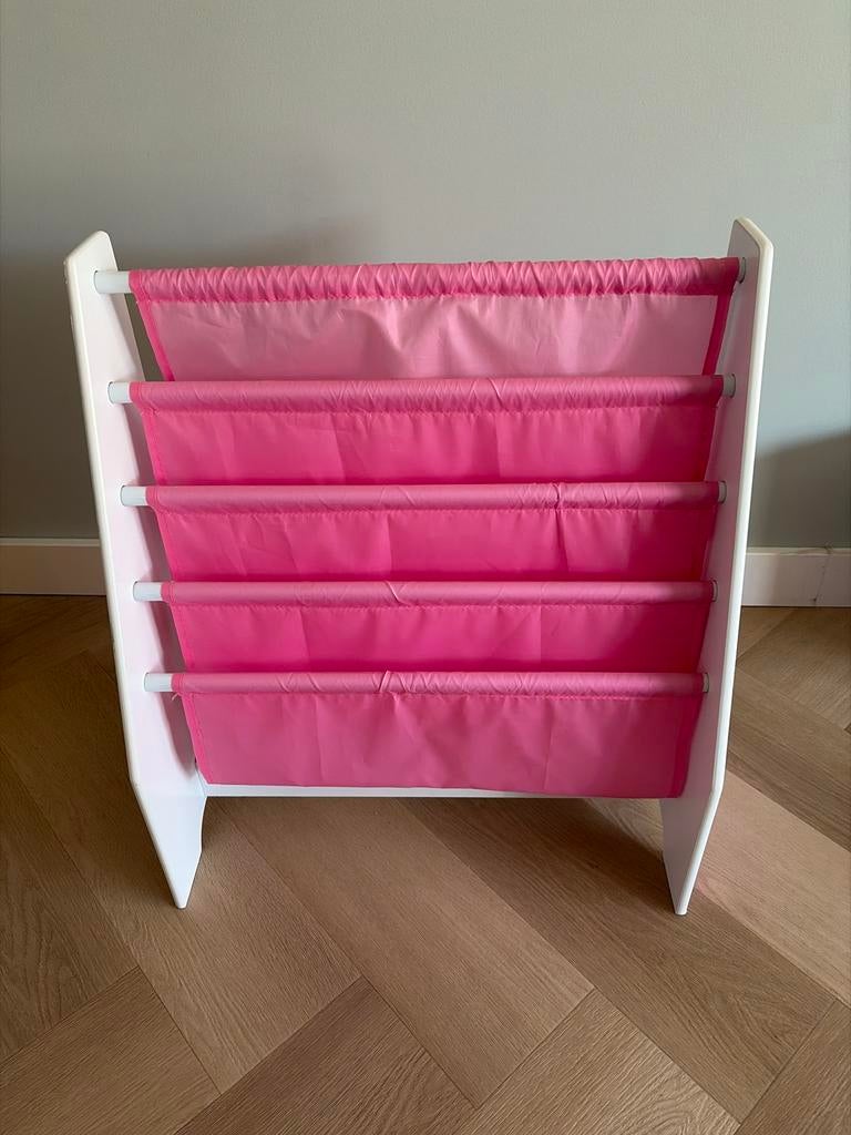 Roze kinderboekenrek (max 12kg), Ophalen, Gebruikt, Overige typen