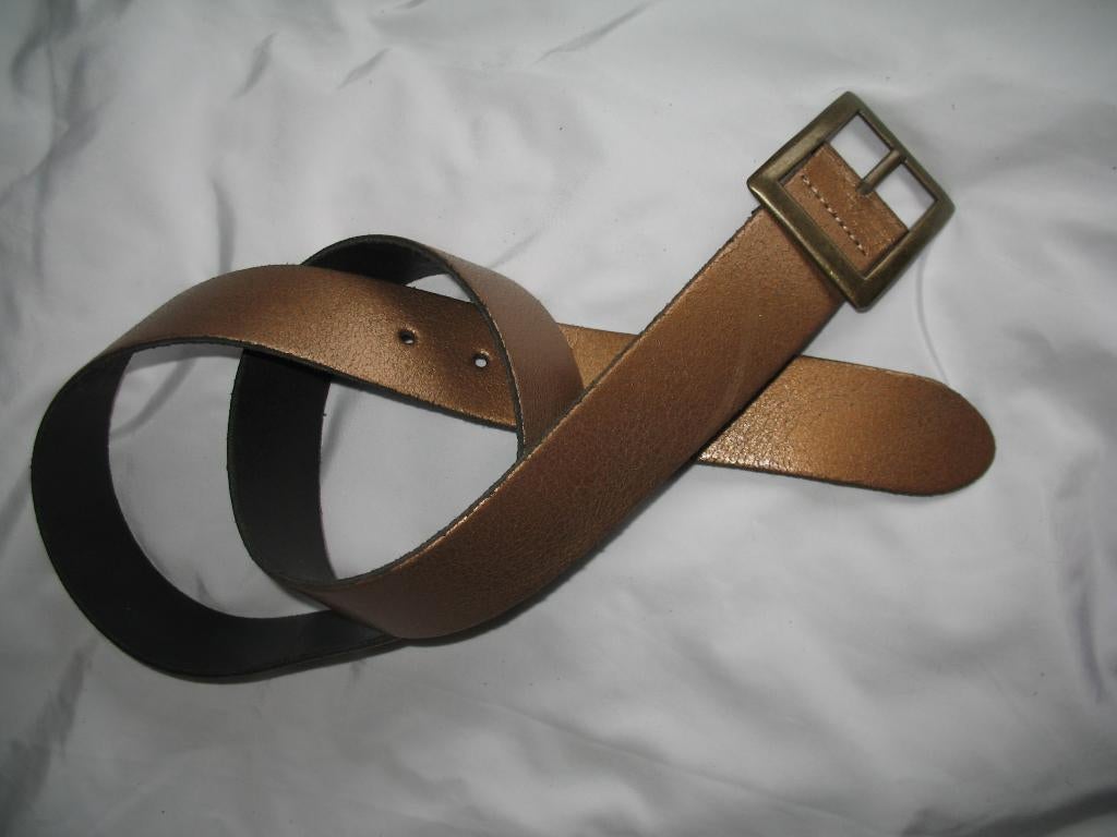 Leren Ceintuur Crashed Bronskleur +Koperachtige Gesp Vintage, Overige kleuren, Echt leder, Nieuw, Tailleriem