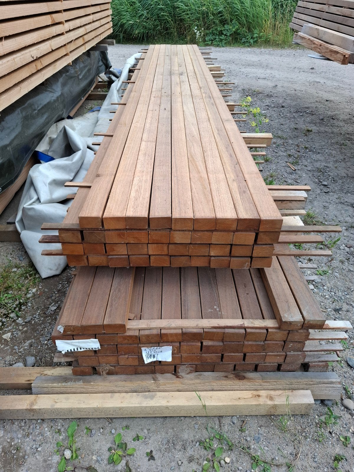 hardhout regels onderleggers 455 cm bezorgen mogelijk, Ophalen, Nieuw, Hardhout, 250 cm of meer
