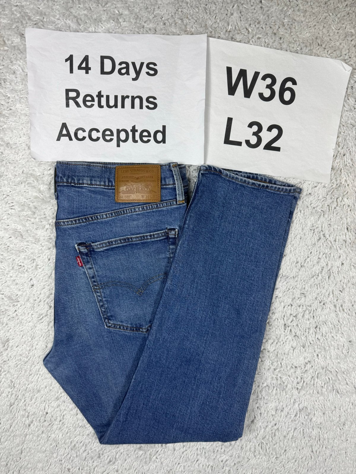 Levi's 502 Regular Tapered Jeans - Blauw - W36 L32 3291, W36 - W38 (confectie 52/54), G, G, Blauw