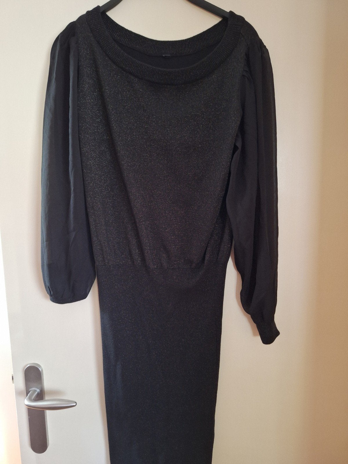 dames jurk zwart  glitter  maat S/m, Maat 38/40 (M), Zwart, Ophalen of Verzenden, Gedragen