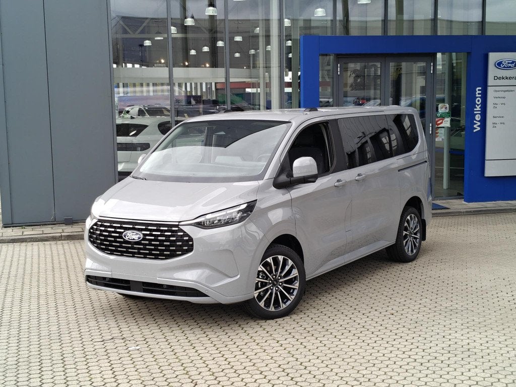 Ford Tourneo Custom Titanium X PHEV L1H1 - DAK AIRCO - GREY, Auto's, Ford, 232 pk, 1850 kg, Bedrijf, Hybride Elektrisch/Benzine