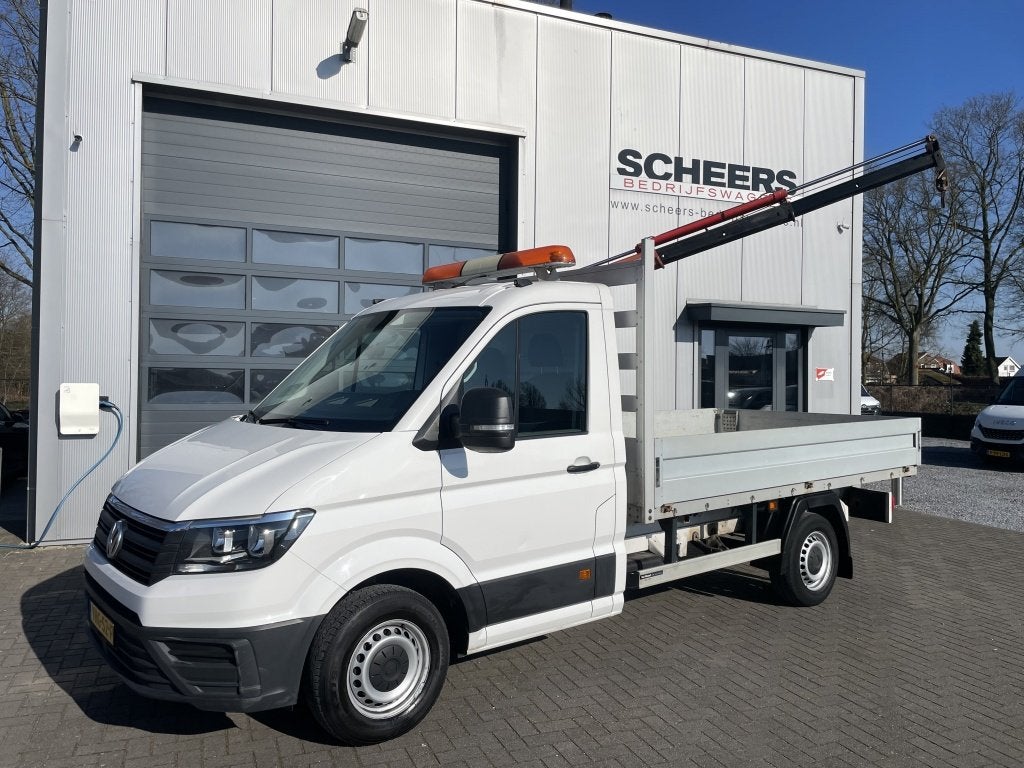 Volkswagen Crafter 2.0 TDI Pick-up met laadkraan (bj 2020), Auto's, Stof, Gebruikt, 4 cilinders, Start-stop-systeem