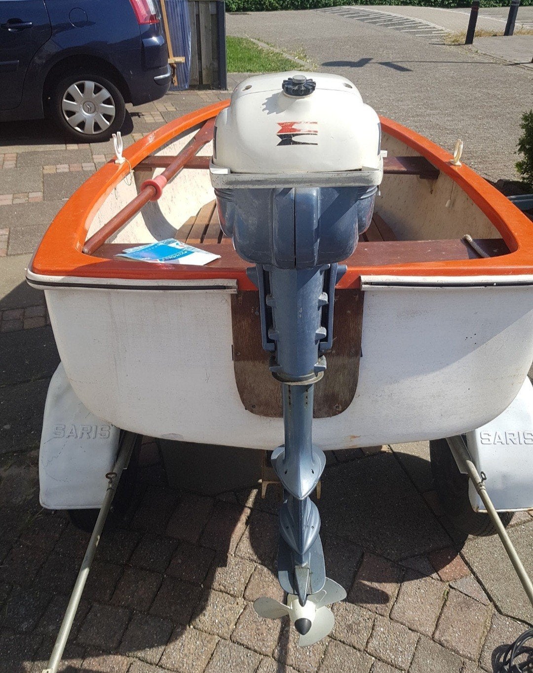 polyester bootje met motor en trailer, Gebruikt, Minder dan 15 m², Overige typen, Ophalen
