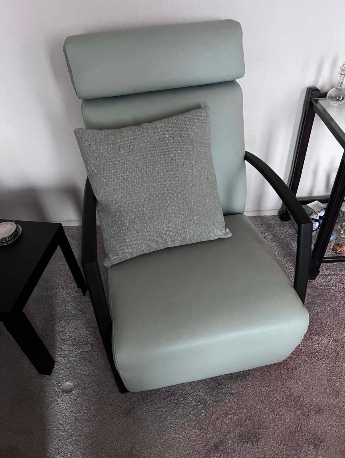 montel fauteuil mintgroen leer, Ophalen, Overige kleuren, Leer, Zo goed als nieuw