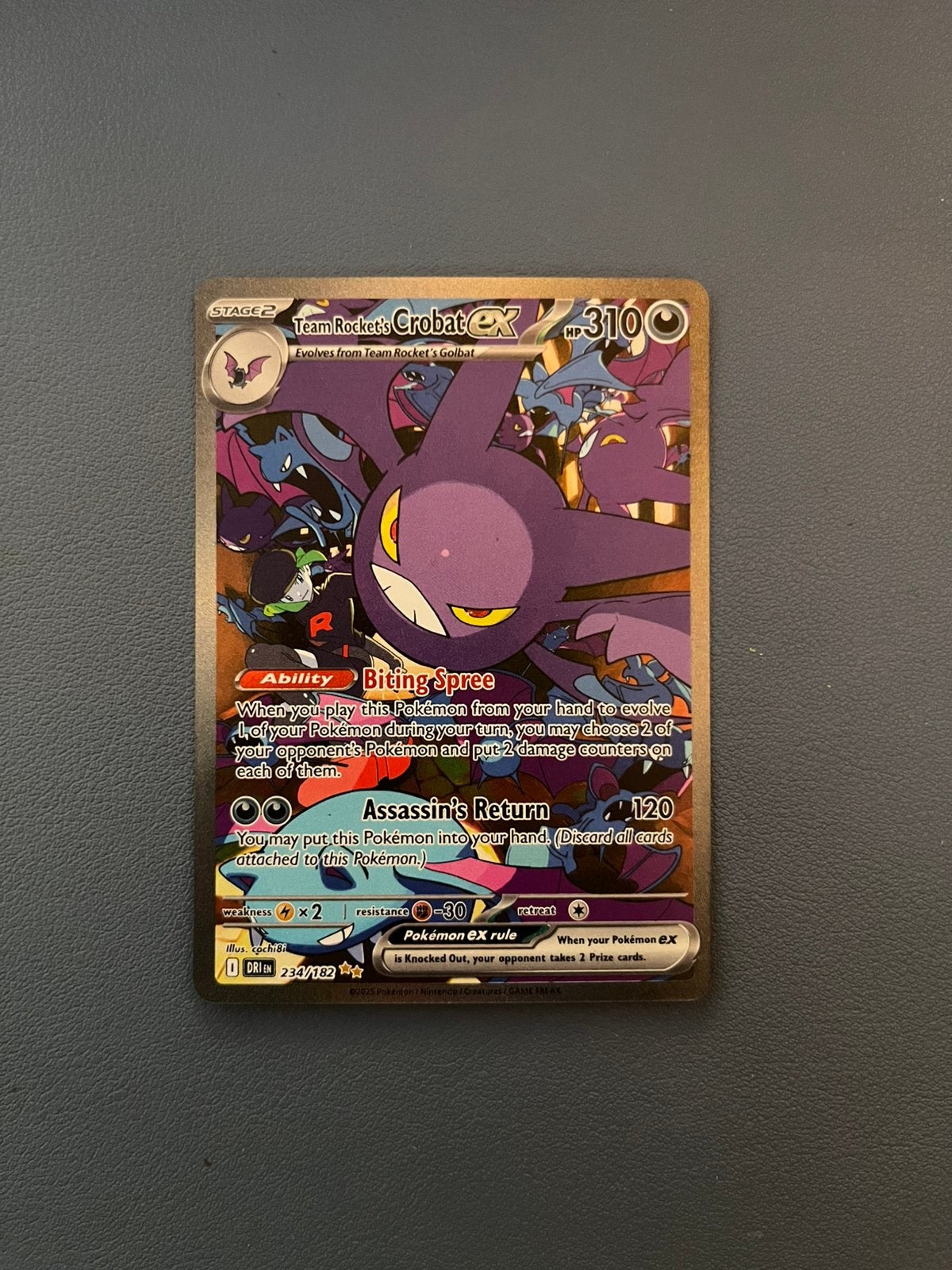 Team Rocket’s Crobat ex 234/182 Destined Rivals Pokemon, Ophalen of Verzenden, Zo goed als nieuw