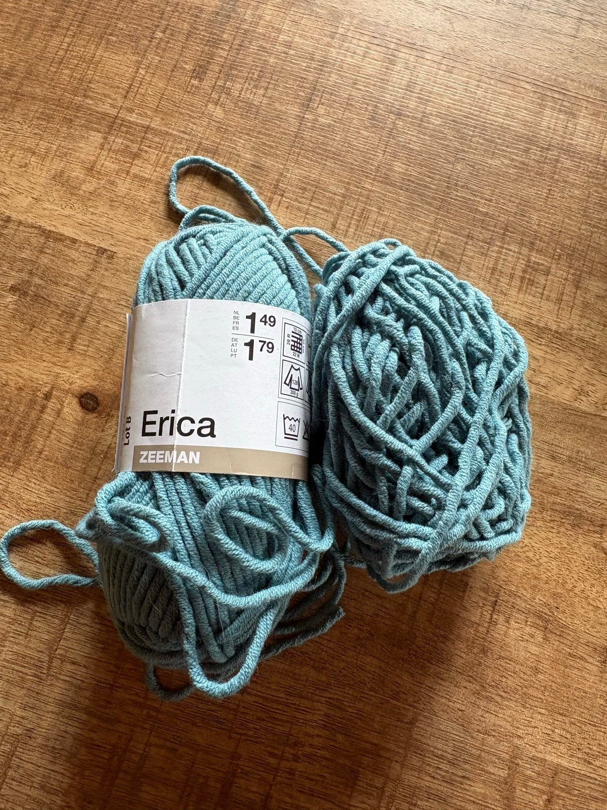 Zeeman Erica wol - 1 nieuwe bol + restje, Hobby en Vrije tijd, Ophalen of Verzenden, Nieuw, Breien of Haken, Wol of Garen