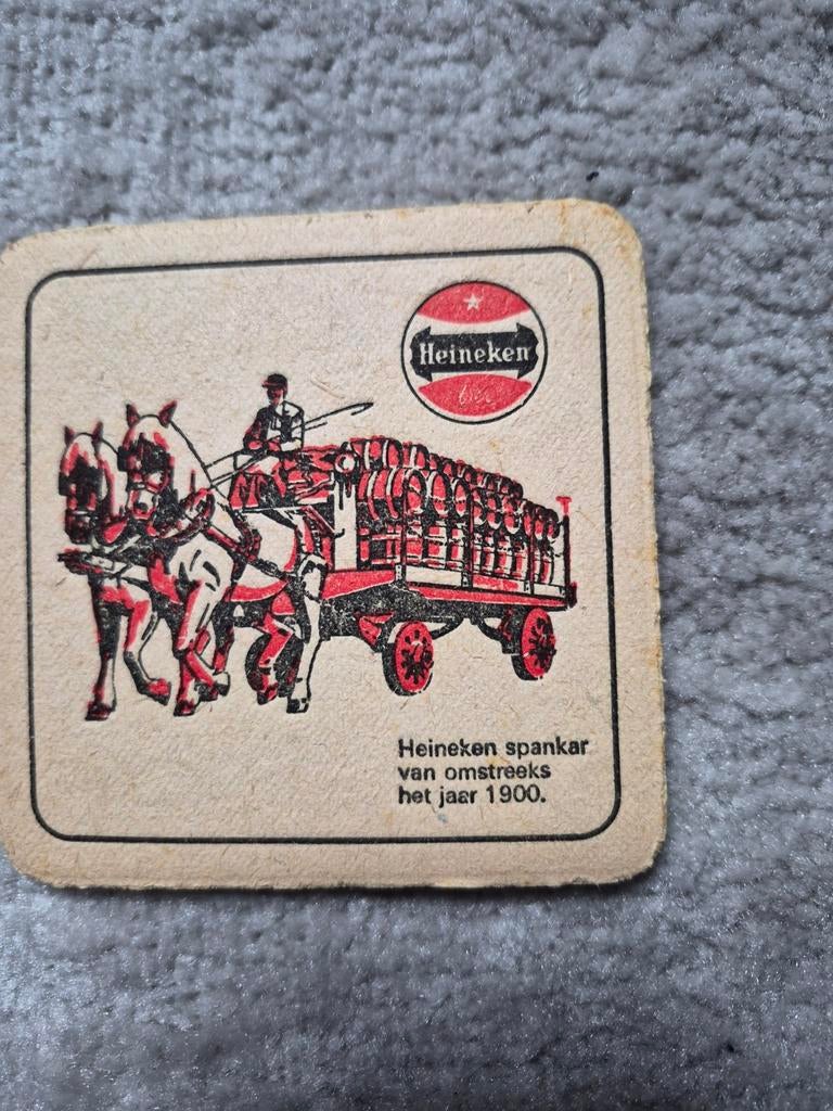 Vintage Heineken bierviltje - Spankar uit 1900, Ophalen of Verzenden