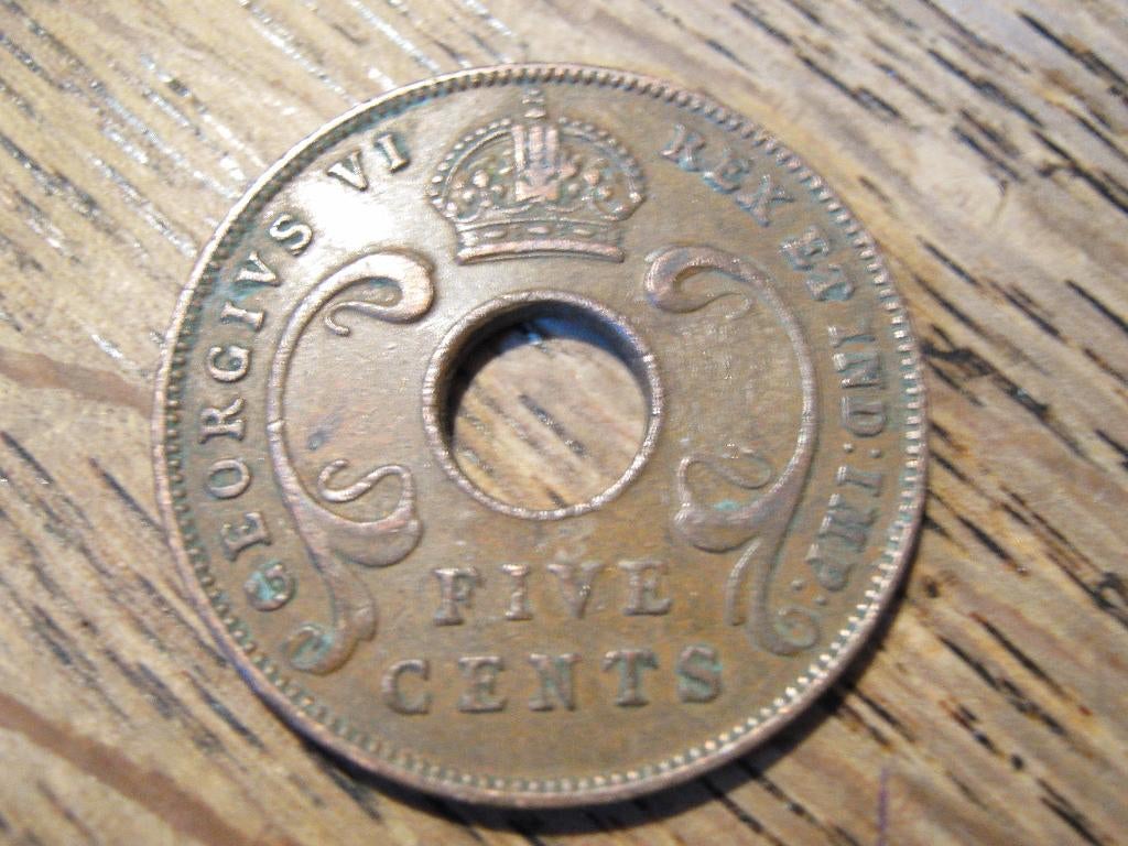 Oost-Afrika 5 Cents 1942, WW2 #284, Ophalen of Verzenden, Overige landen, Losse munt