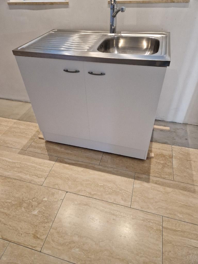 Gootsteen, Ophalen, Wit, 50 tot 100 cm, Zo goed als nieuw