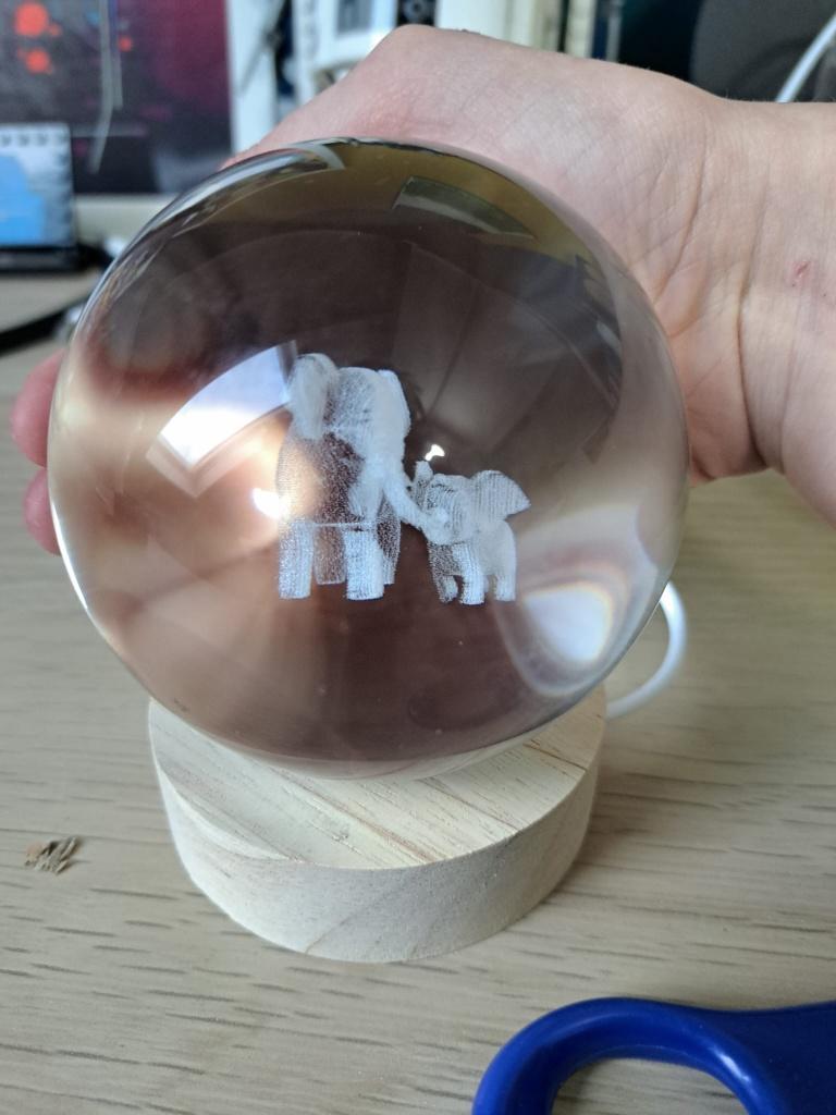Olifant. 3D ledlamp, Nieuw, Ophalen of Verzenden, Minder dan 50 cm, Glas