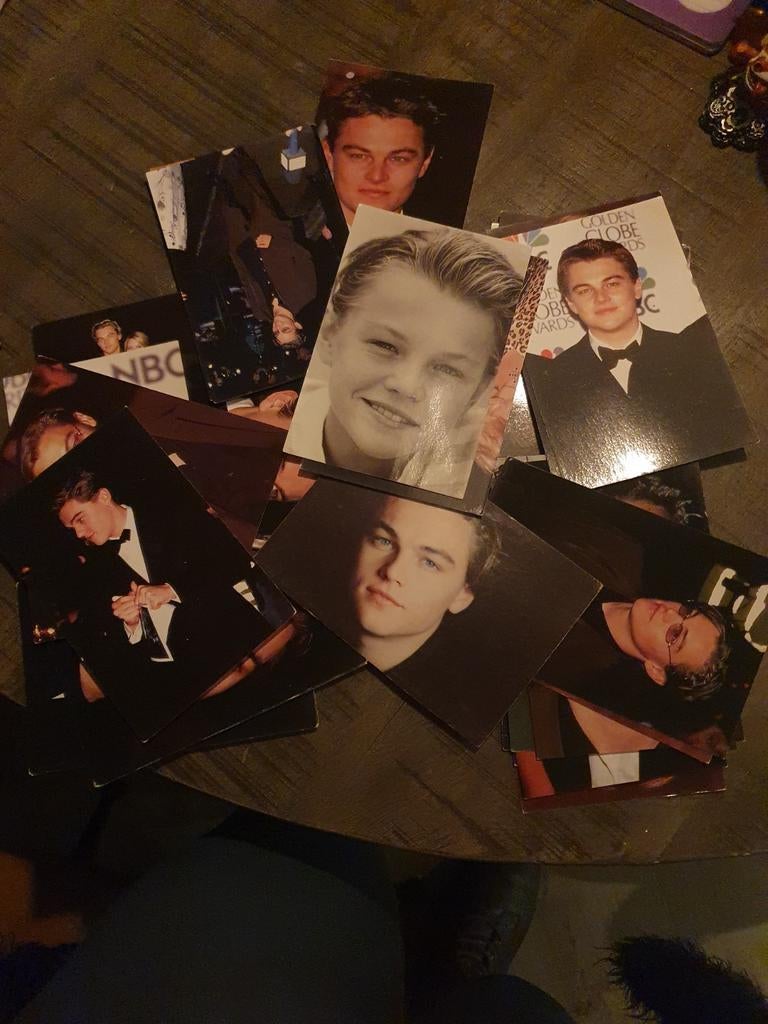 Te koop stapel Leonardo Dicaprio foto's/stickers/kaarten, Verzamelen, Ophalen of Verzenden, 1980 tot heden, Zo goed als nieuw