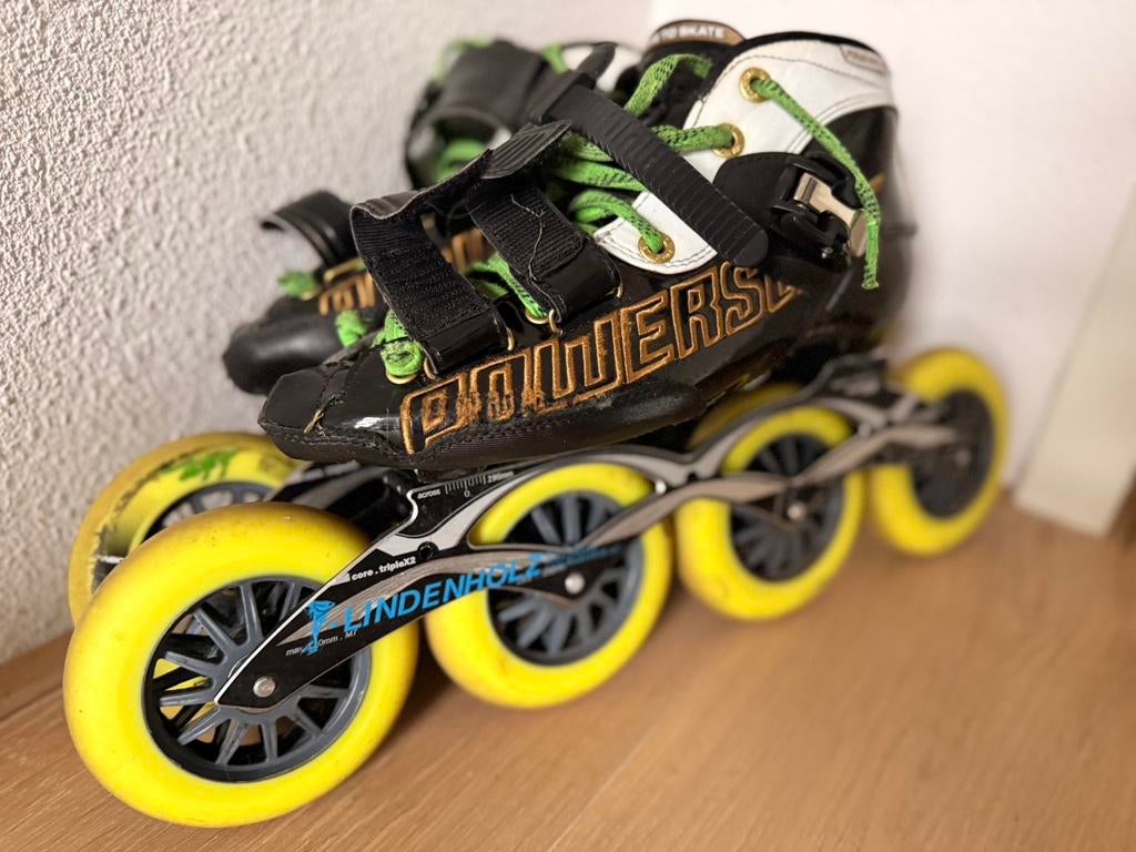 Powerslide skate skeeler C6 maat 42, triple x2 frame, 4x110, Sport en Fitness, Skeelers, Ophalen of Verzenden, Zo goed als nieuw