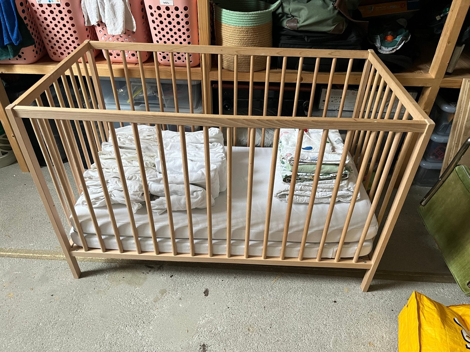Ikea Sniglar ledikant 60x120 compleet met matrassen en bedde, Ophalen, Zo goed als nieuw, Minder dan 140 cm, Matras