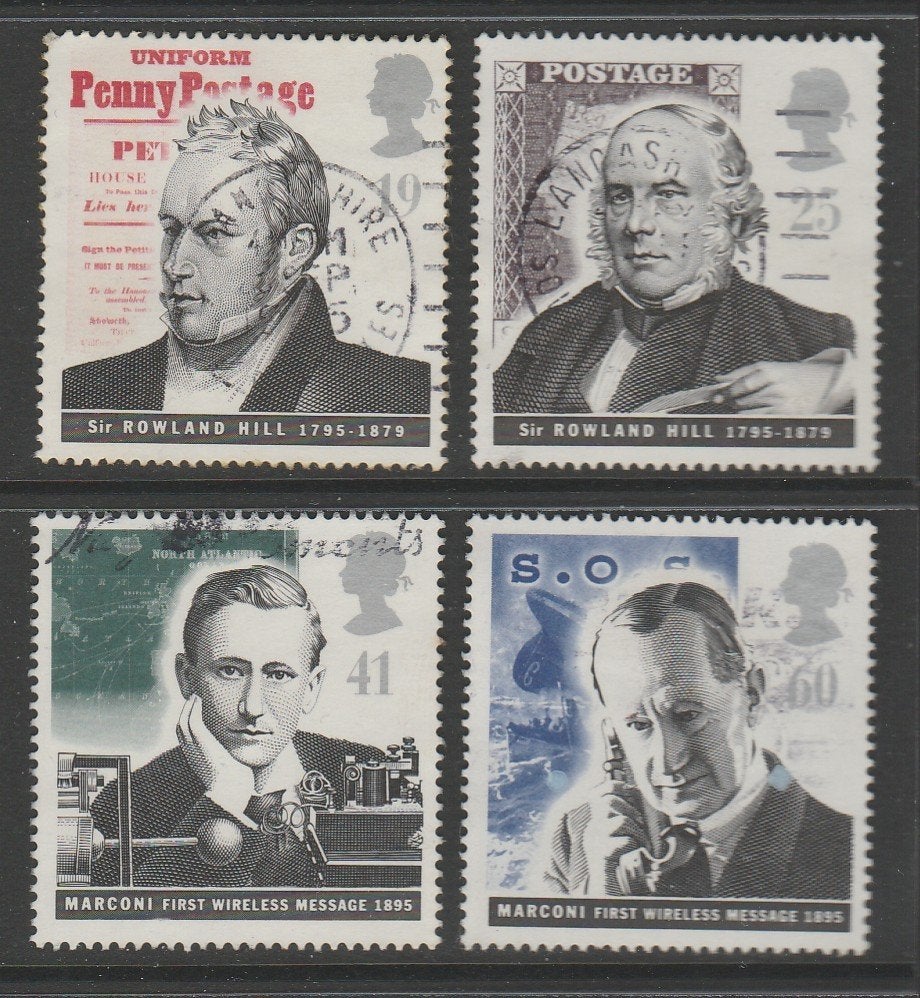 GB - Michelnr 1587-1590 - Rowland Hill en Guglielmo Marconi, Verzenden, Gestempeld