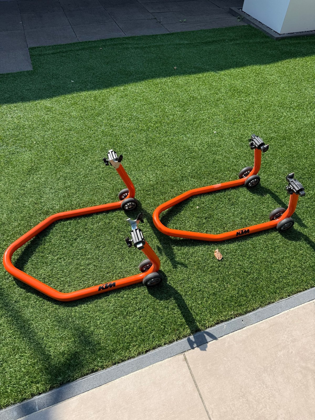 KTM Motorfiets Paddock Stands (voor en achter), Ophalen, Gebruikt