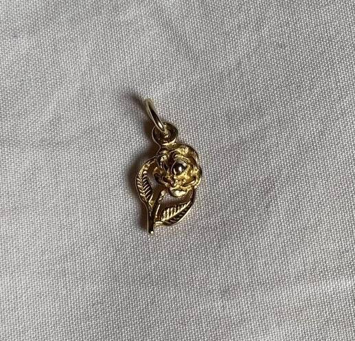 Vintage roos bloem hanger 9k goud, Verzenden, Zo goed als nieuw, Goud