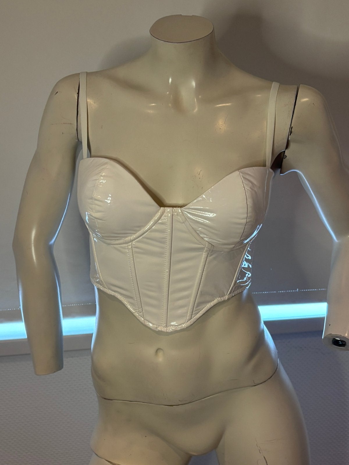 Oh polly lak leder look top maat 36 nieuw, ., Wit, Nieuw, Ophalen of Verzenden