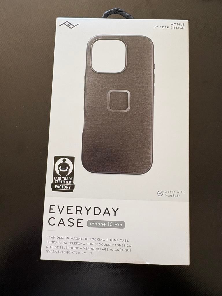 Peak Design Everyday Case iPhone 16 Pro (Charcoal), IPhone 16 Pro, Zwart, Overige merken, Frontje of Cover