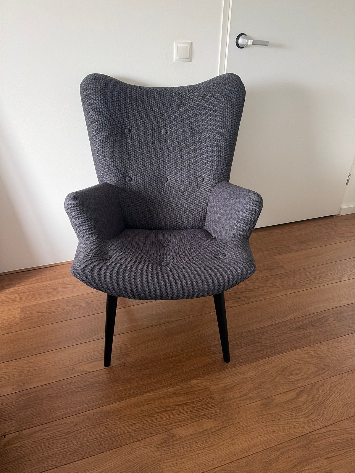 Comfortabele grijze fauteuil - Zo goed als nieuw, Huis en Inrichting, Ophalen, 75 tot 100 cm, Zo goed als nieuw, Stof