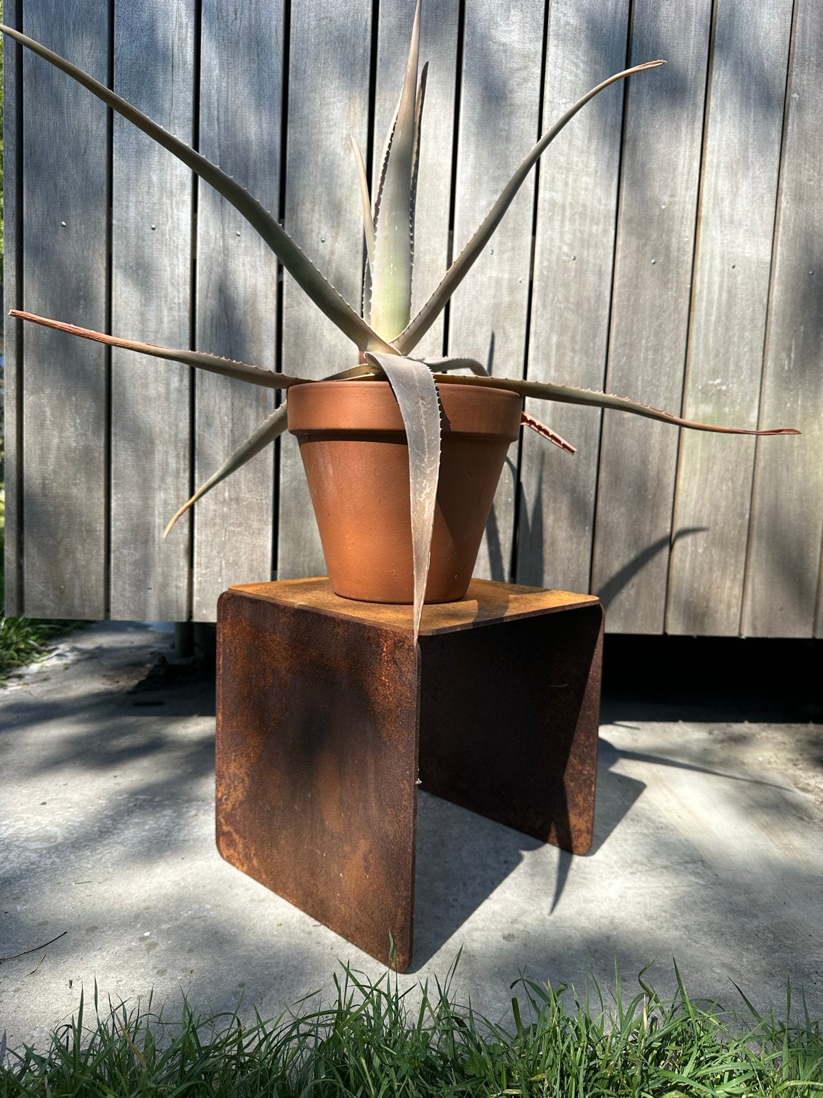 Cortenstaal Bijzettafel (voor plant etc) Modern, Minder dan 45 cm, Minder dan 55 cm, Metaal of Aluminium, Vierkant