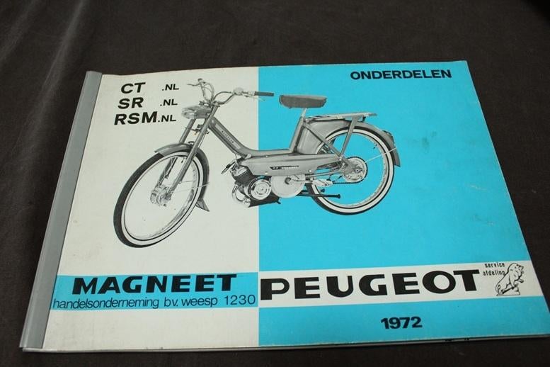 Peugeot CT SR RSM 1972 bromfiets onderdelen boek, Fietsen en Brommers, Handleidingen en Instructieboekjes, Ophalen of Verzenden