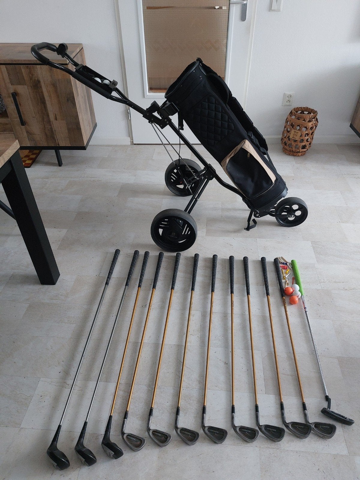 Complete dames golfset Prosimmon tas en 3-wiel duwkar, Ophalen, Gebruikt, Set, Overige merken