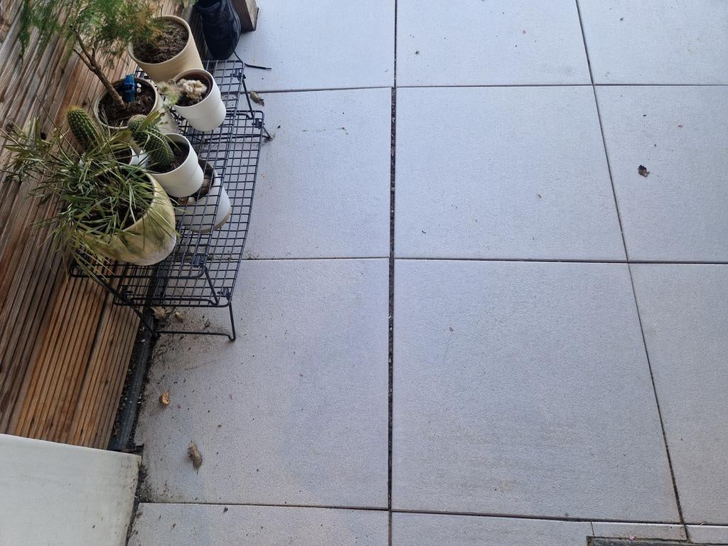 60 tuintegels 60x60 tegen elk aannemelijk bod op te halen, Ophalen, Gebruikt, 10 m² of meer, Beton