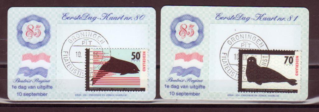 Nederland Eerste Dag Kaartjes EDK nr. 80-81, Postzegels en Munten, Postzegels | Eerstedagenveloppen, Ophalen of Verzenden, Onbeschreven