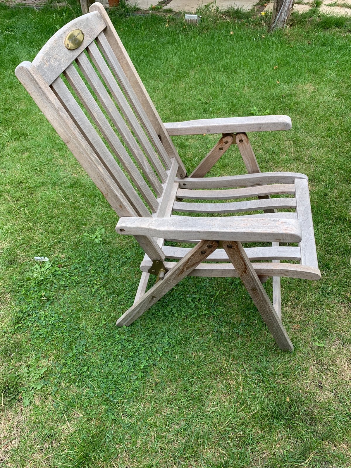 Teak tuinstoel, Ophalen, Gebruikt, Teakhout, Inklapbaar