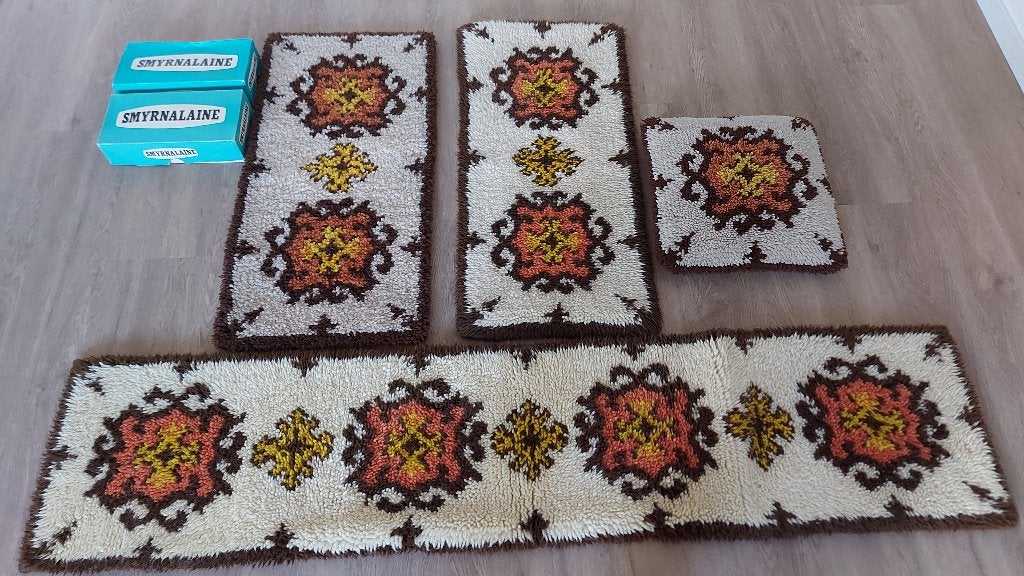 Handgeknoopt (soort tuften) kast/tafellopers + kussen, Ophalen of Verzenden