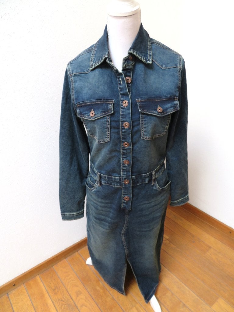 V57 GEISHA nieuwe lange jeans jurk blauw M 38, Maat 38/40 (M), Geisha, Blauw, Nieuw