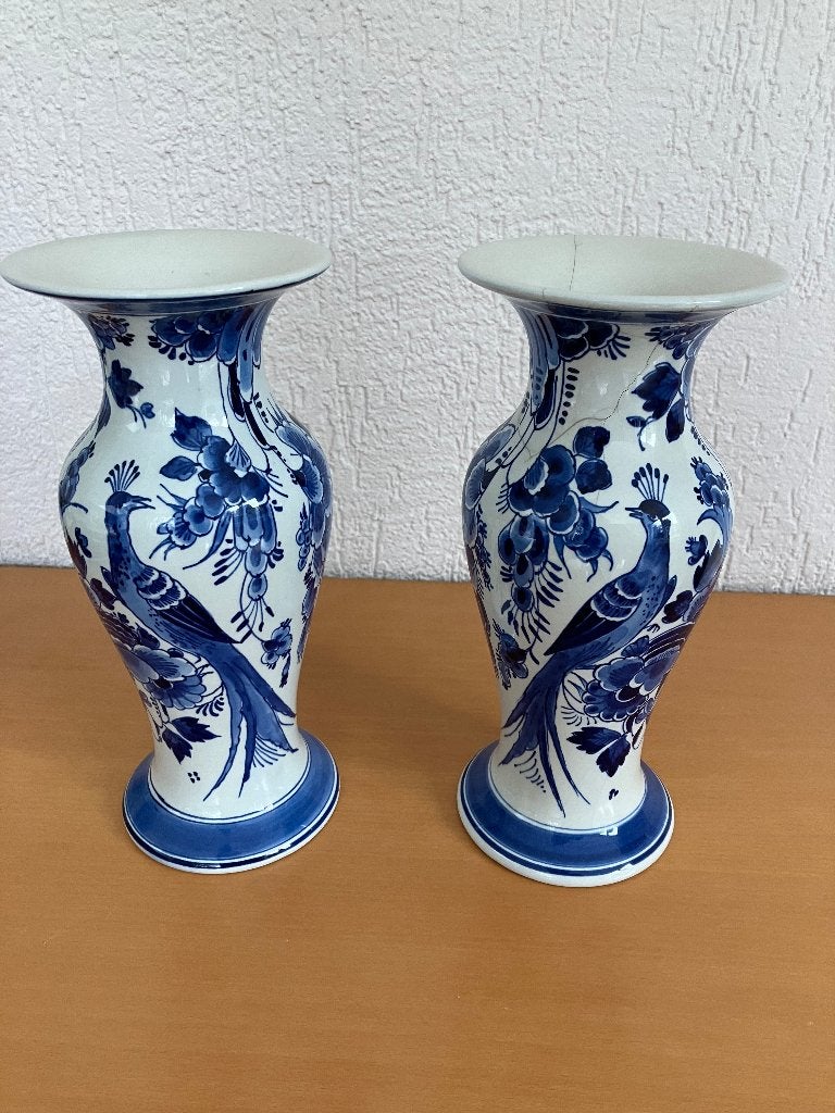 2 Delfts Blauwe Vazen , Antiek en Kunst, Ophalen of Verzenden