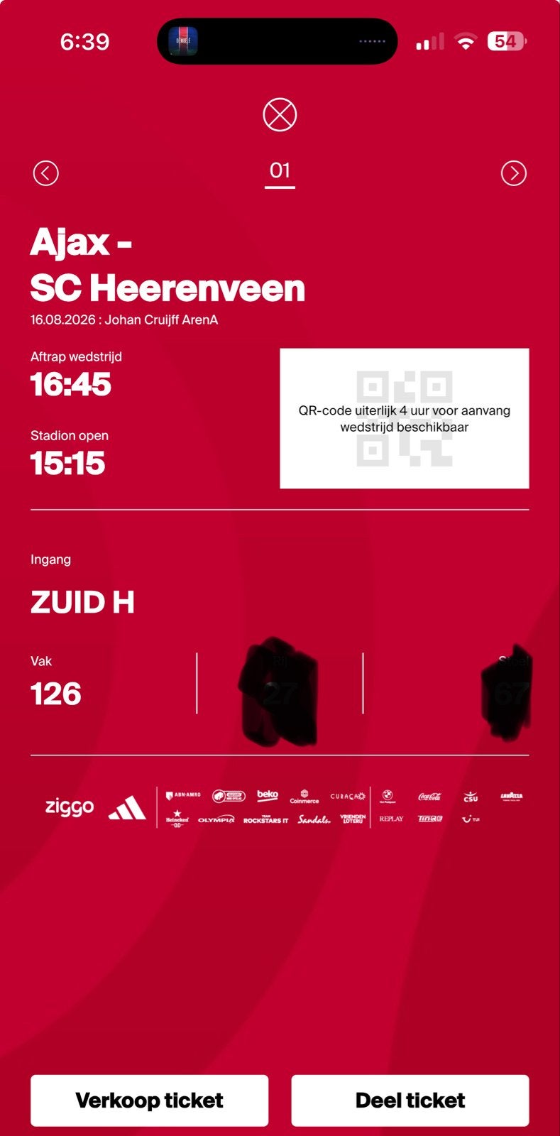 Ajax Heerenveen F side, Tickets en Kaartjes, Sport | Voetbal, Eén persoon
