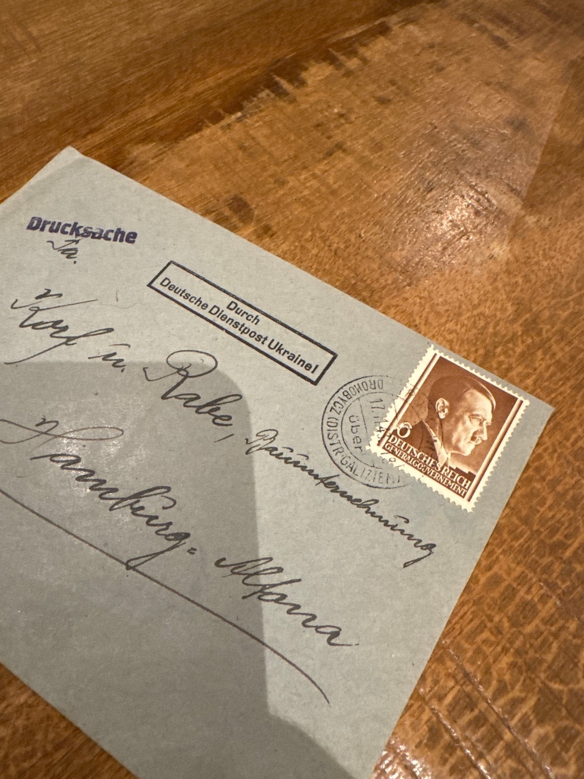 Zeldzame Nazi-envelop met Hitler-postzegel uit bezet Kiev, Ophalen of Verzenden