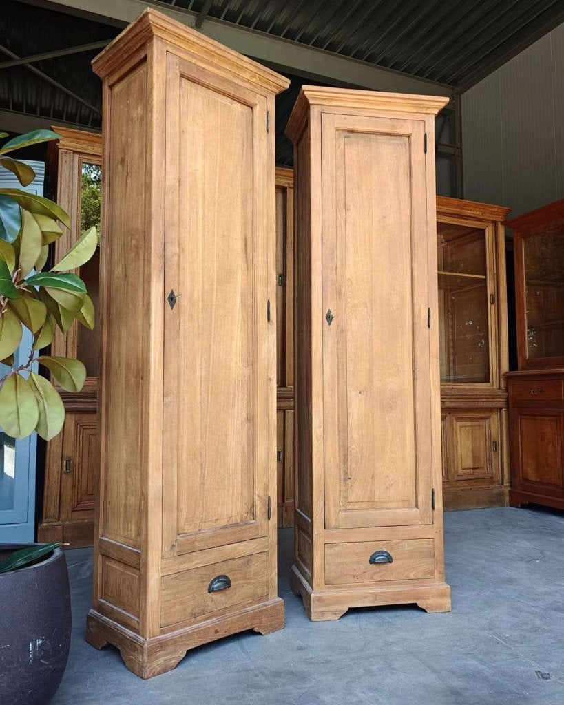 Prachtige set teakhouten voorraadkasten | Setprijs! #5331, Glas, Gebruikt, Met deur(en), -