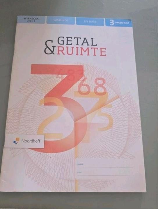 Getal & Ruimte 12e ed vmbo-kgt 3 werkboek deel 2, Ophalen of Verzenden, Nieuw